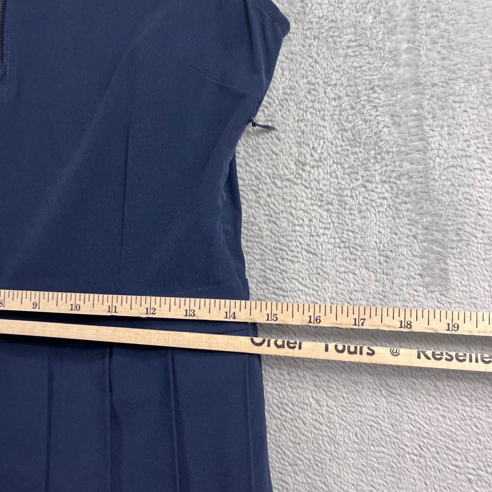 Tory Sport Womens Navy Blue Pleated Sleeveless Tennis Dress Medium Quarter Zip - Picture 4 of 8